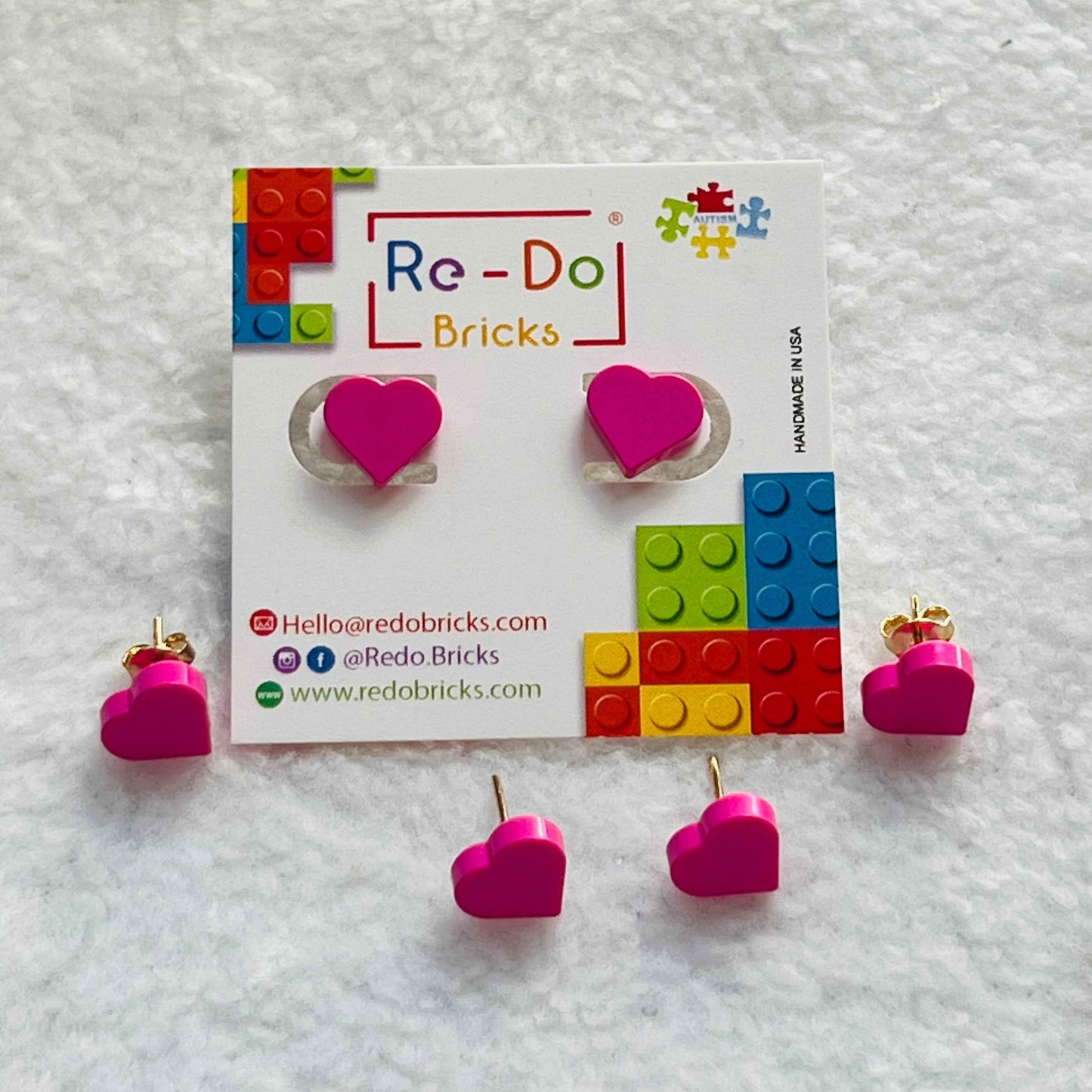 Mini Heart Loud Pink Brick Original Coquette by Re-Do Bricks