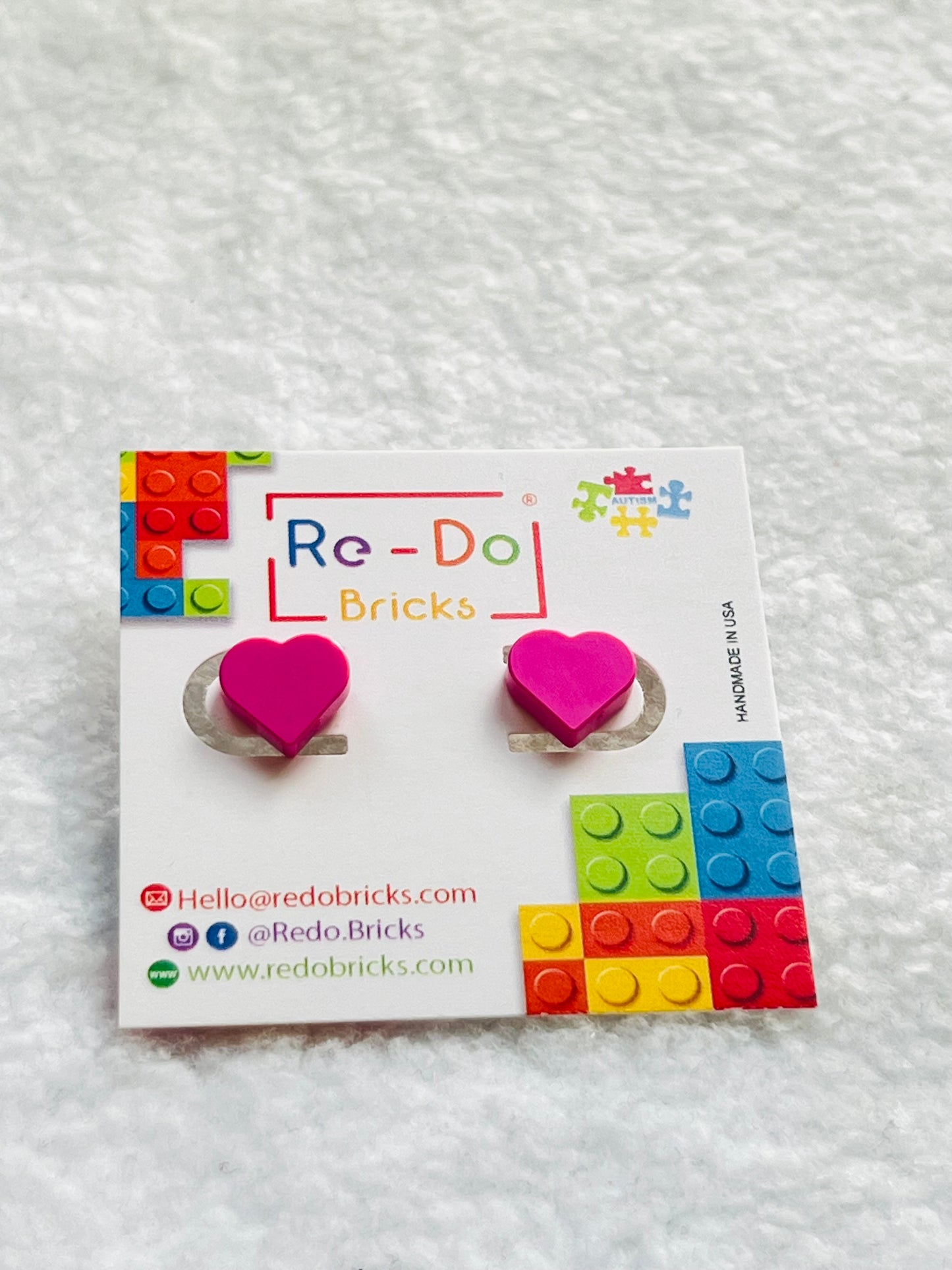 Mini Heart Loud Pink Brick Original Coquette by Re-Do Bricks