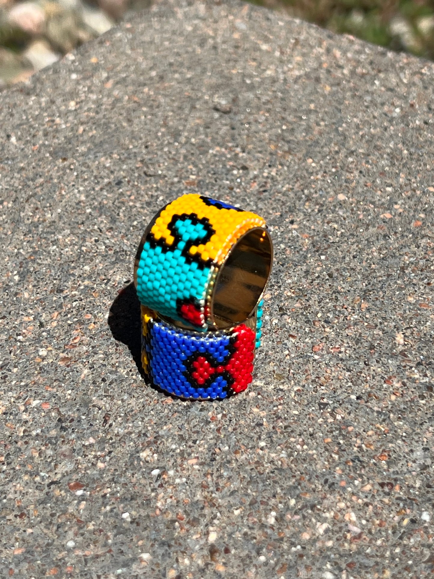 Miyuki Gold-Platted Ring Autism Awareness Collection