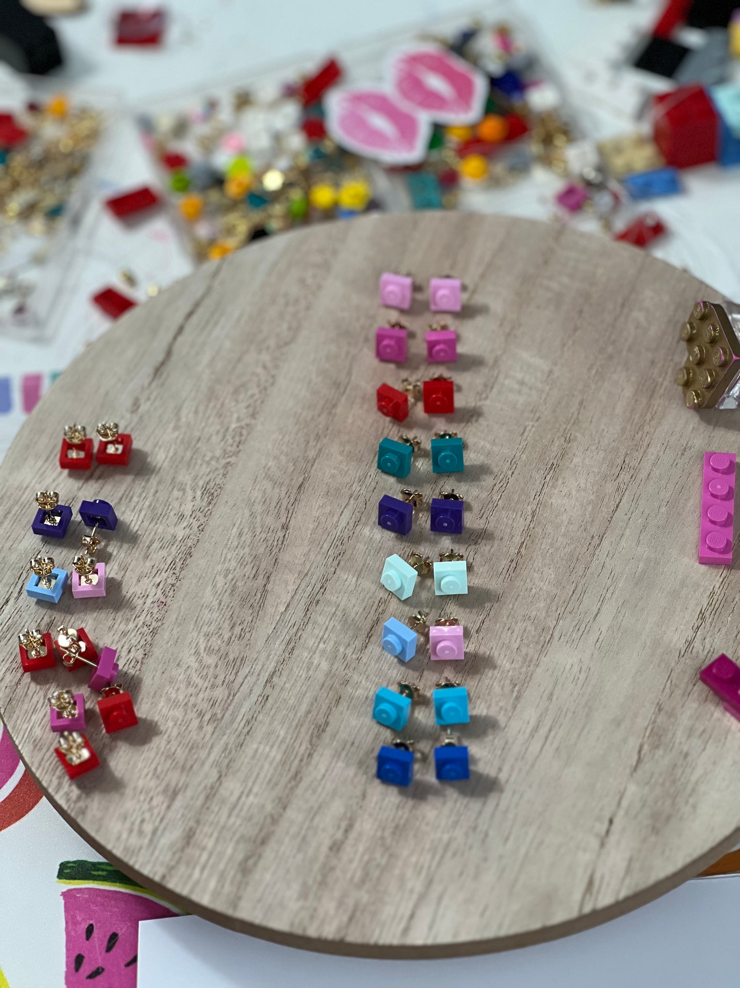 Square Brick stud earrings
