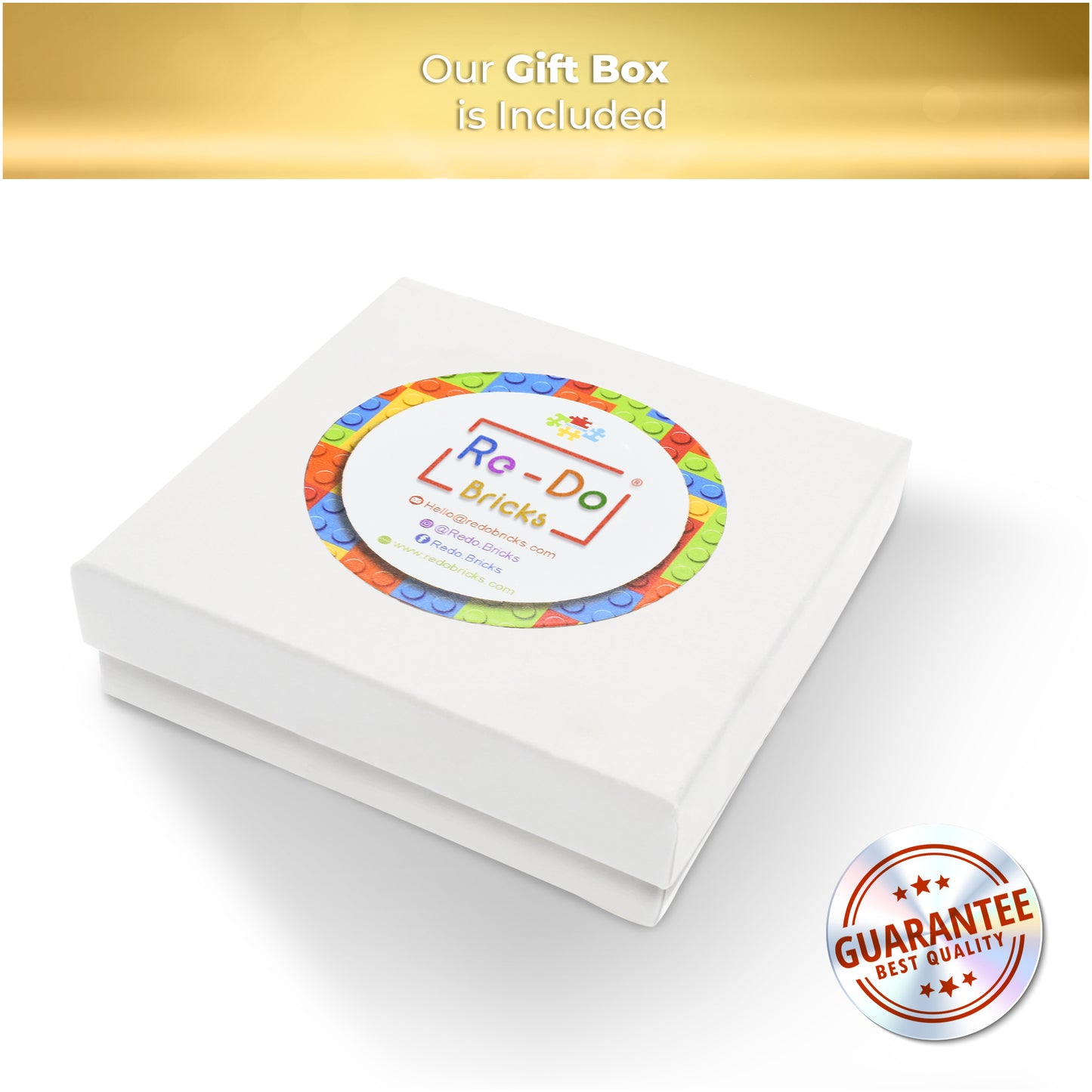 Switching Mood Bracelet with Two Colorful Brick Charms, Golden Hug Collection