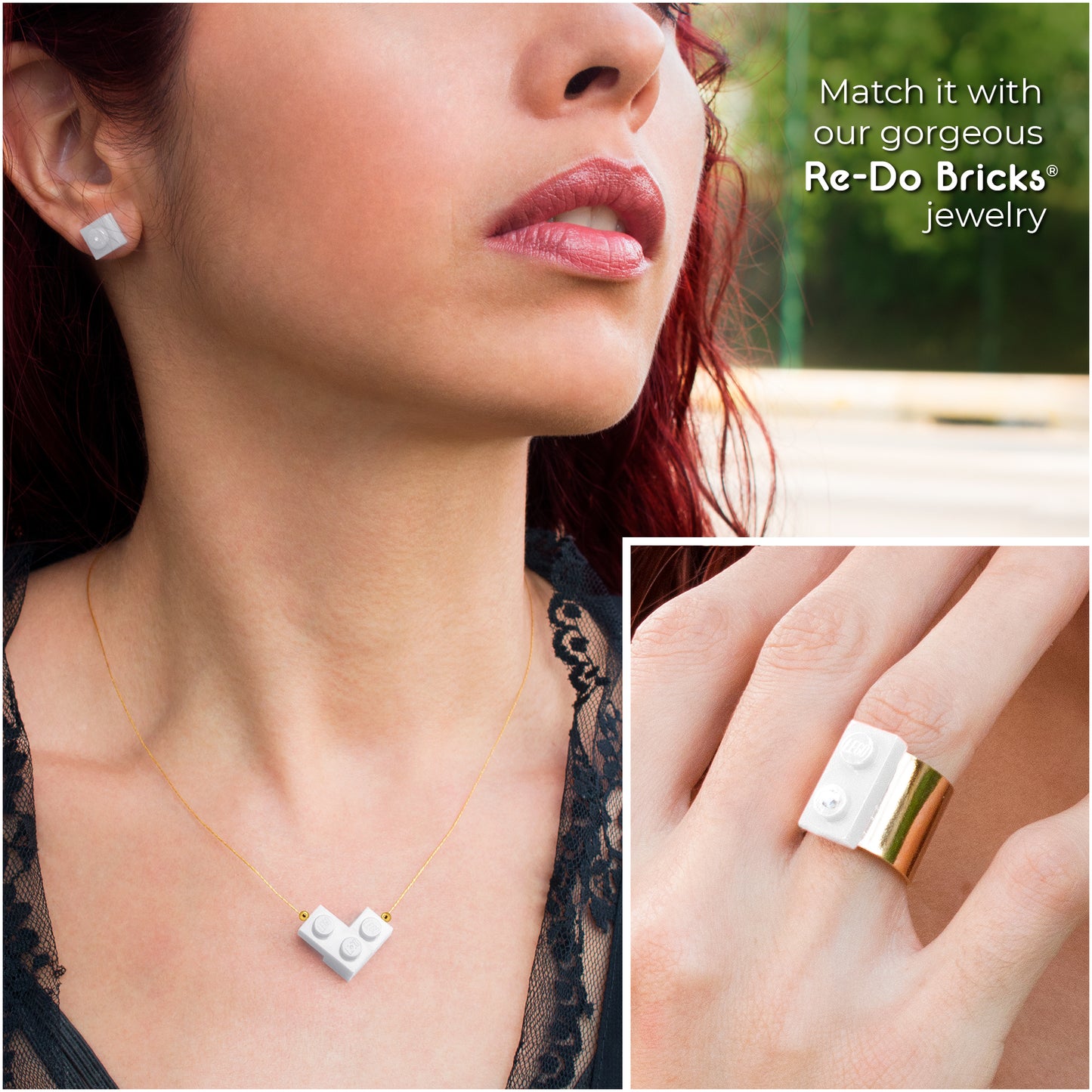 Square Brick Stud Earrings