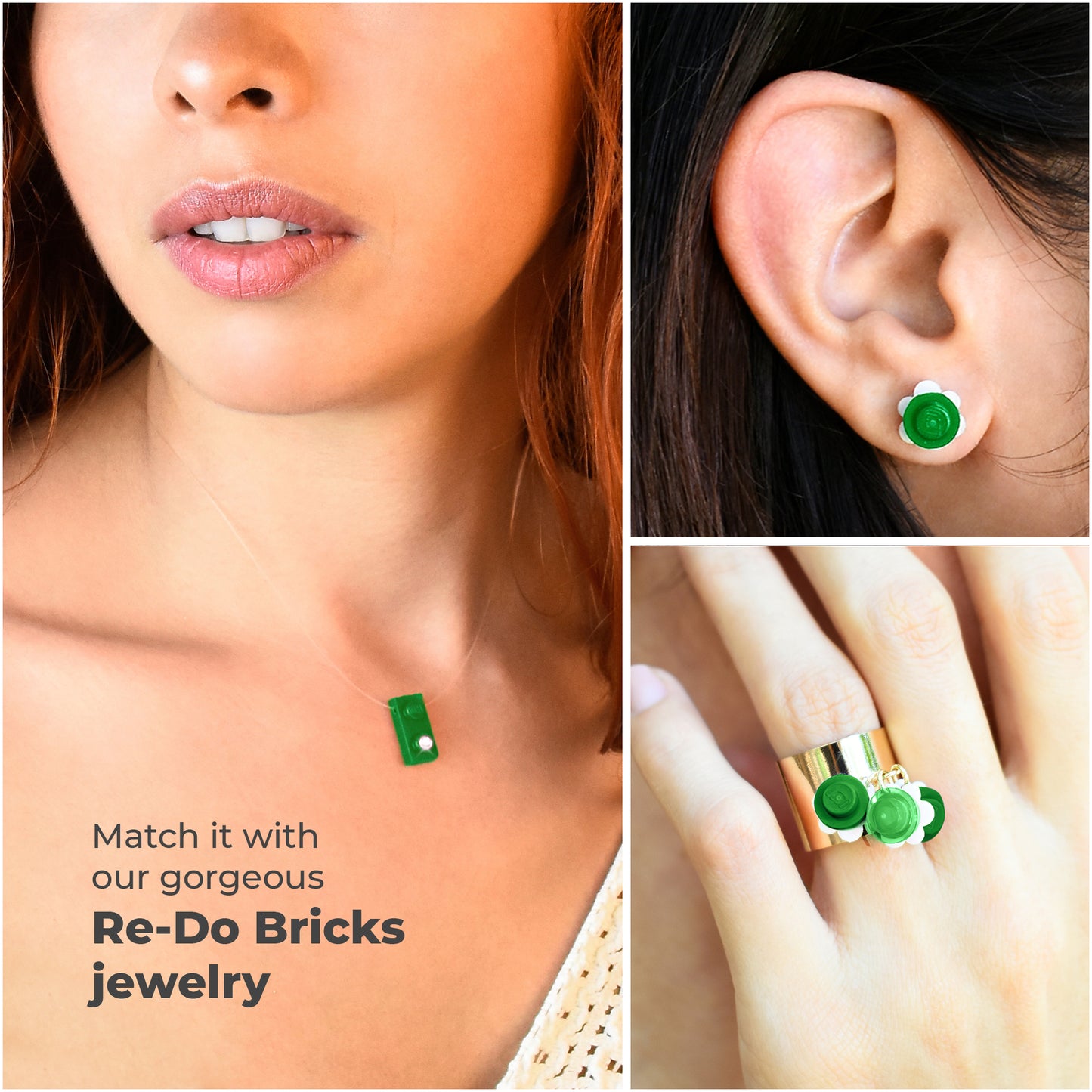 Shiny Green Brick Charm Choker