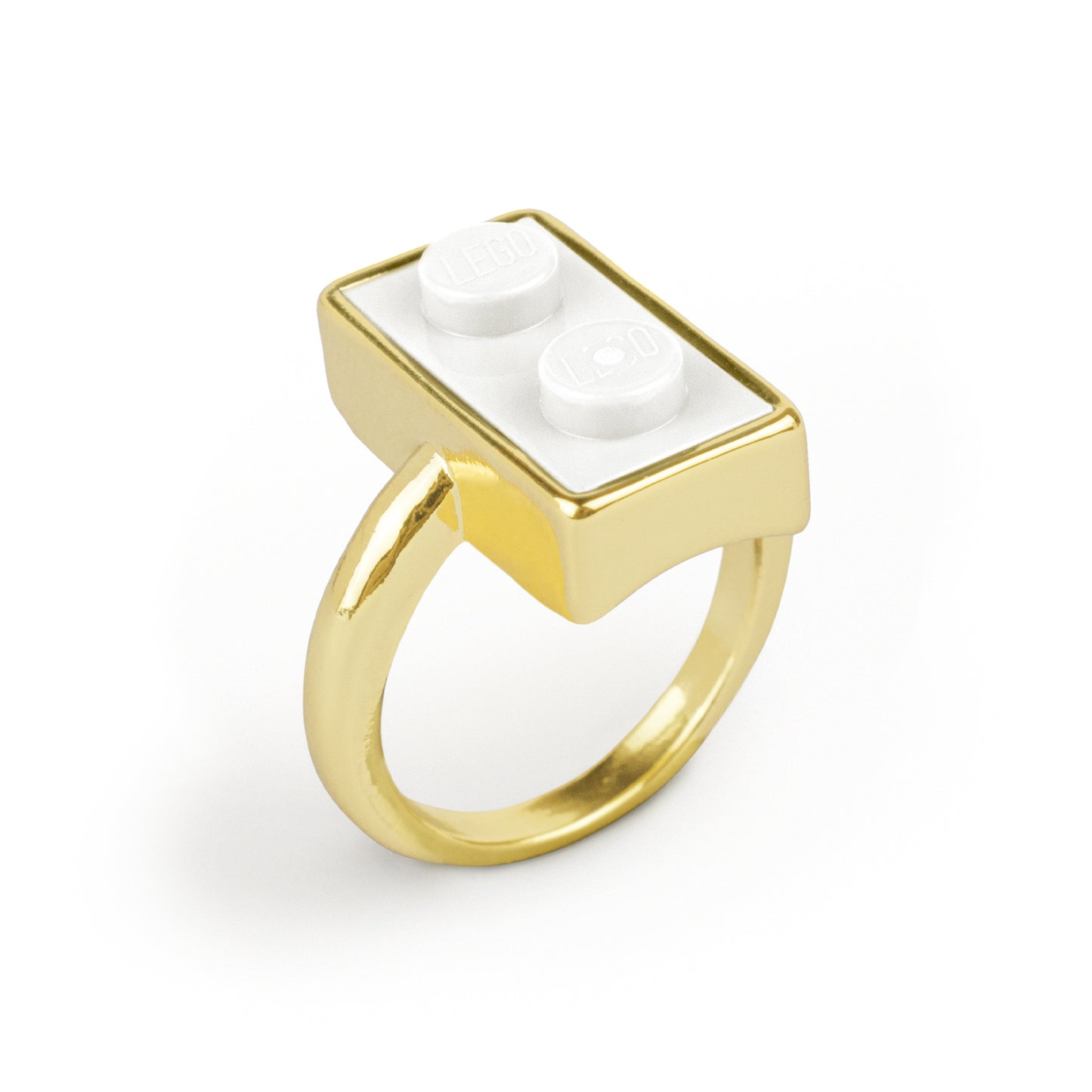 Golden Hug Twin Blue Brick Gold-Plated Ring