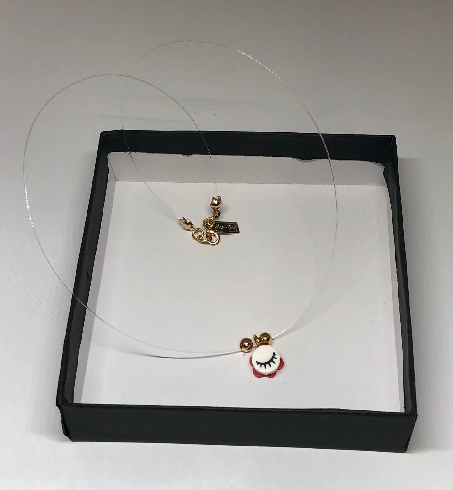 Dreaming Collection Brick Eyelash Charm Choker 16' necklace