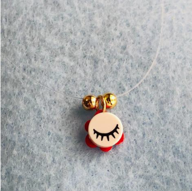 Dreaming Collection Brick Eyelash Charm Choker 16' necklace