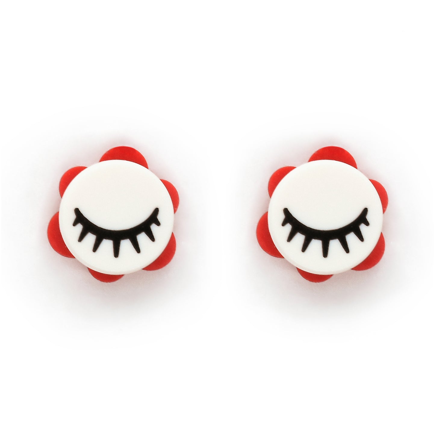 Brick Eyelashes Dreaming Stud Earrings, Coquette style