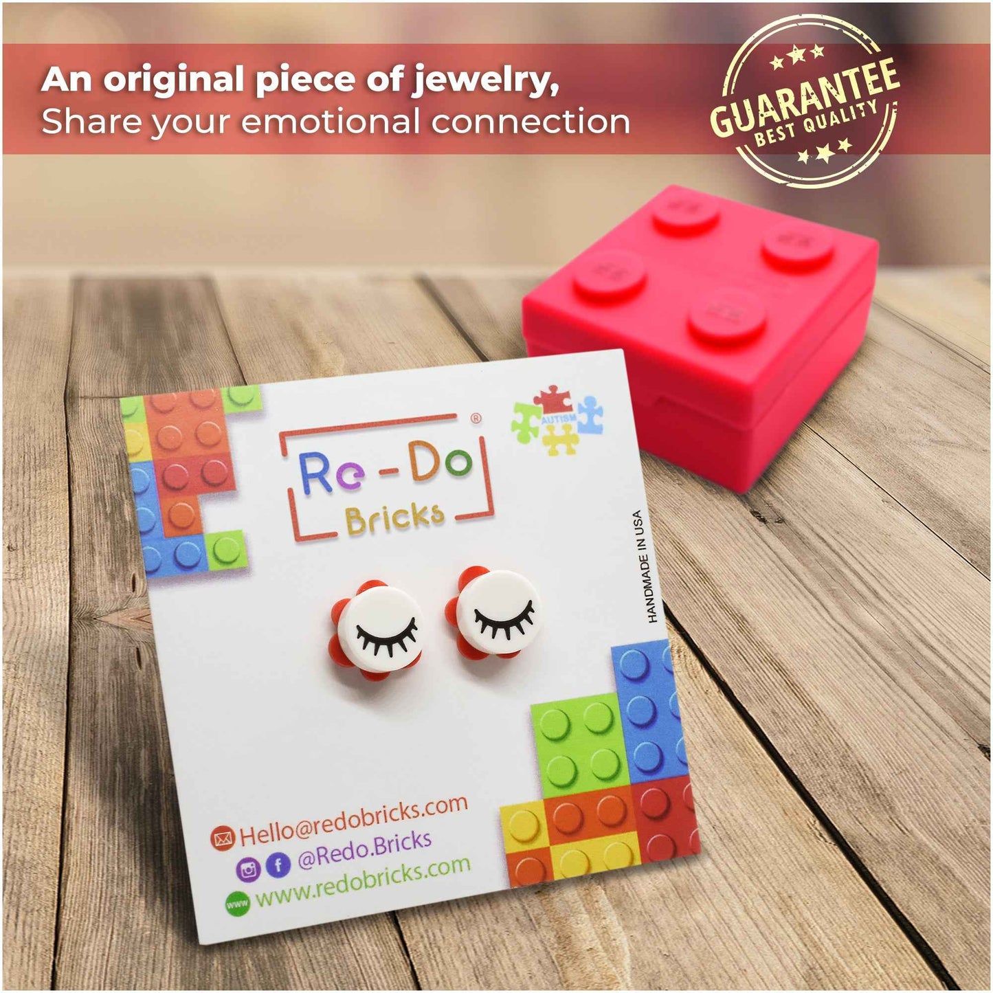 Brick Eyelashes Earrings Coquette Style