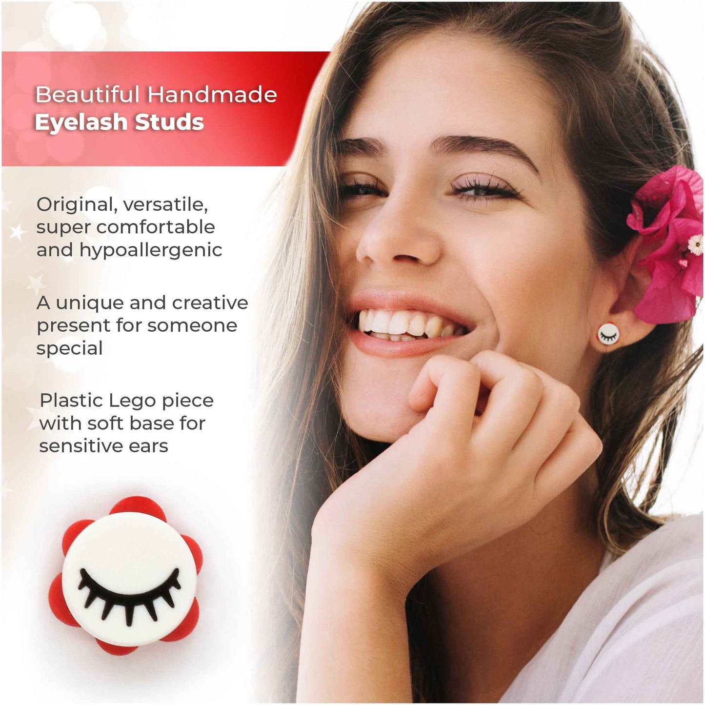 Brick Eyelashes Earrings Coquette Style