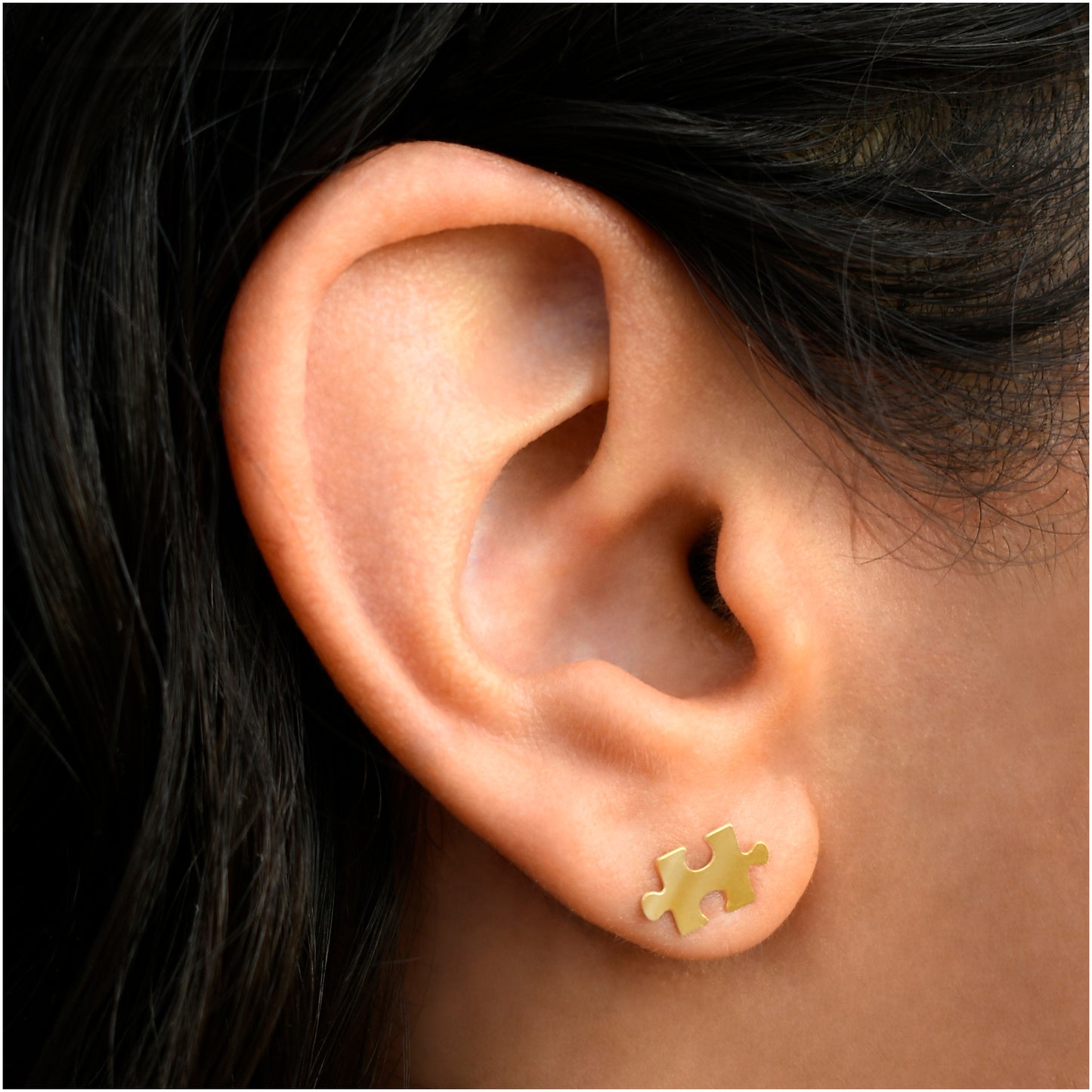 Cute Tiny Puzzle Autism Stud Earrings