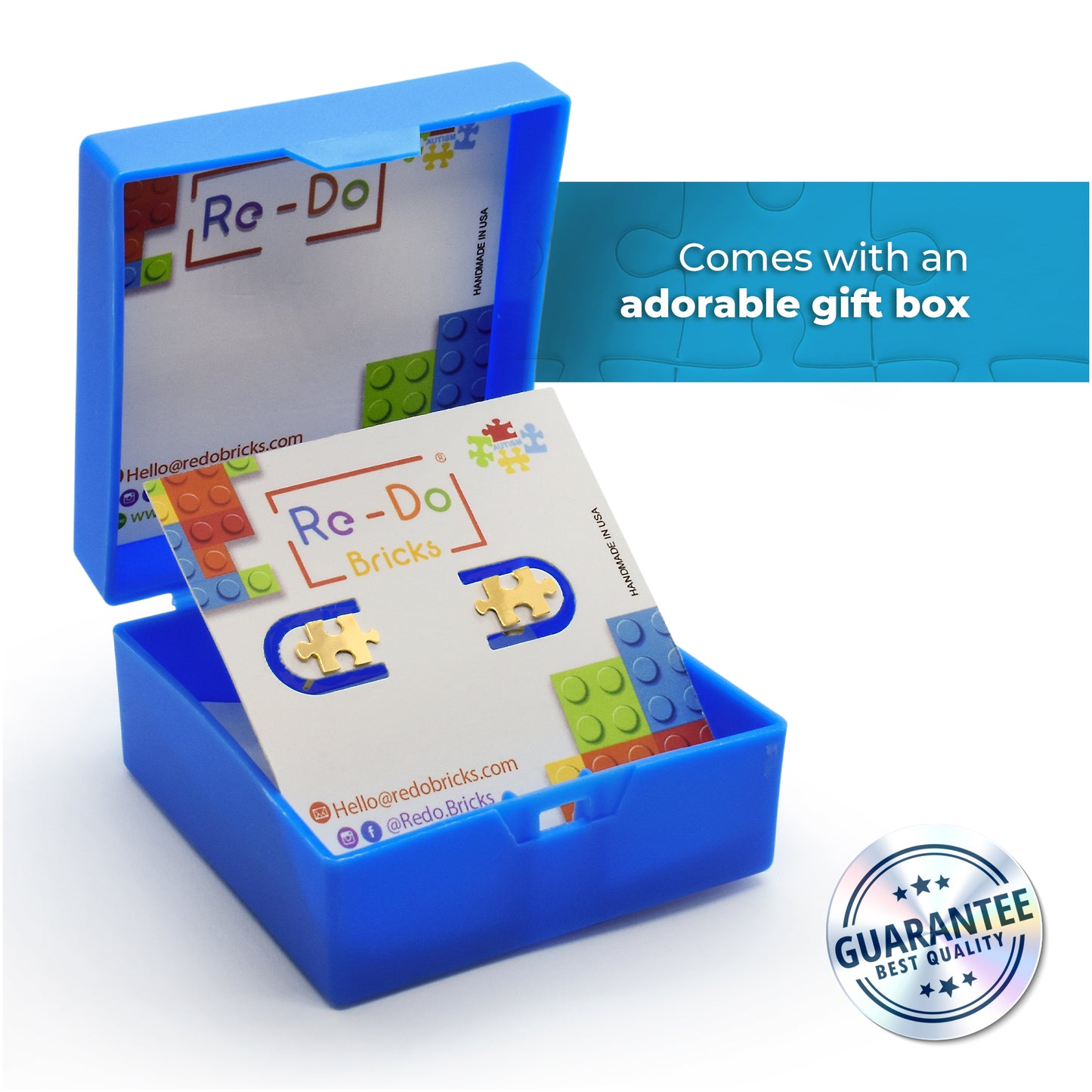 Cute Tiny Puzzle Autism Stud Earrings