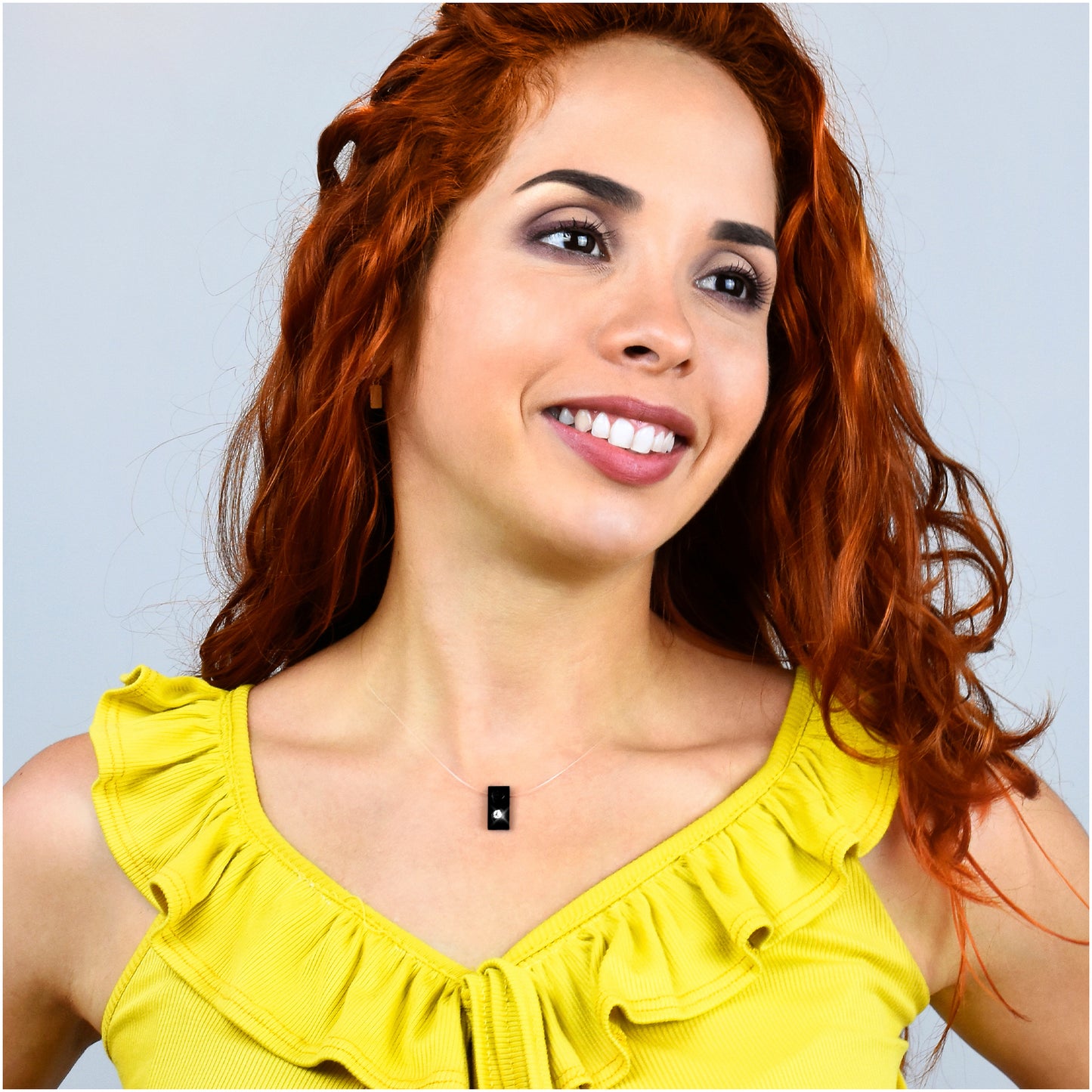 Shiny Black Brick Charm Choker