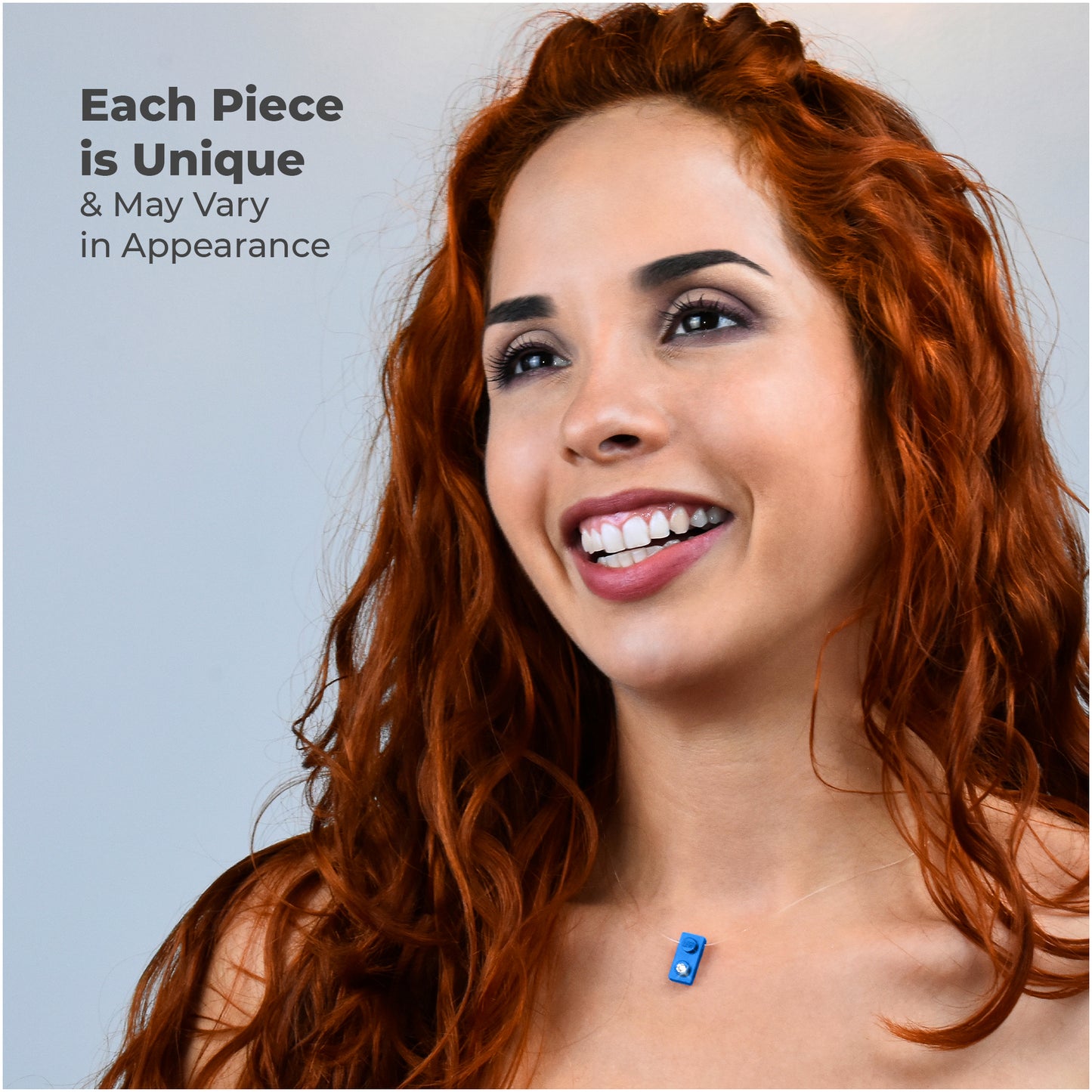 Shiny Blue Brick Charm Choker