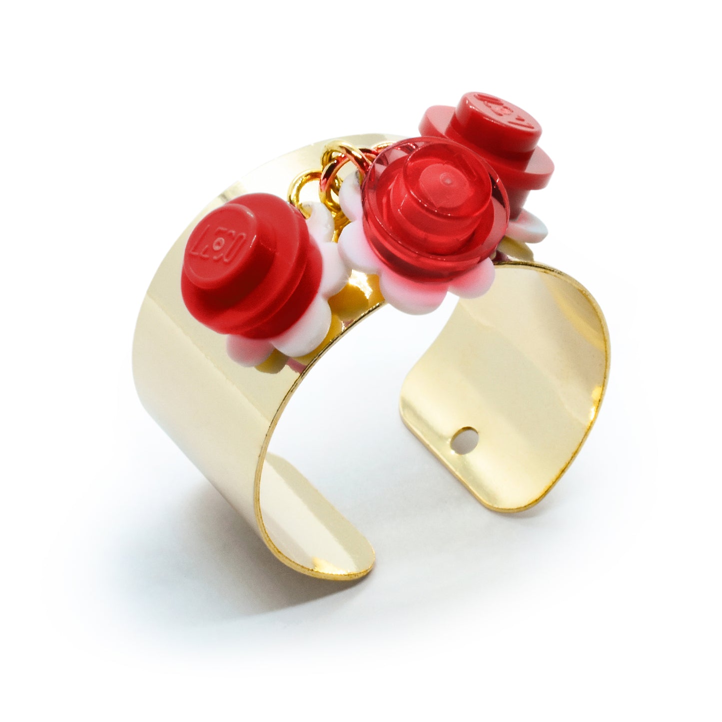 Trio Little Flowers Ring Handmade by Re-Do Bricks (Red)