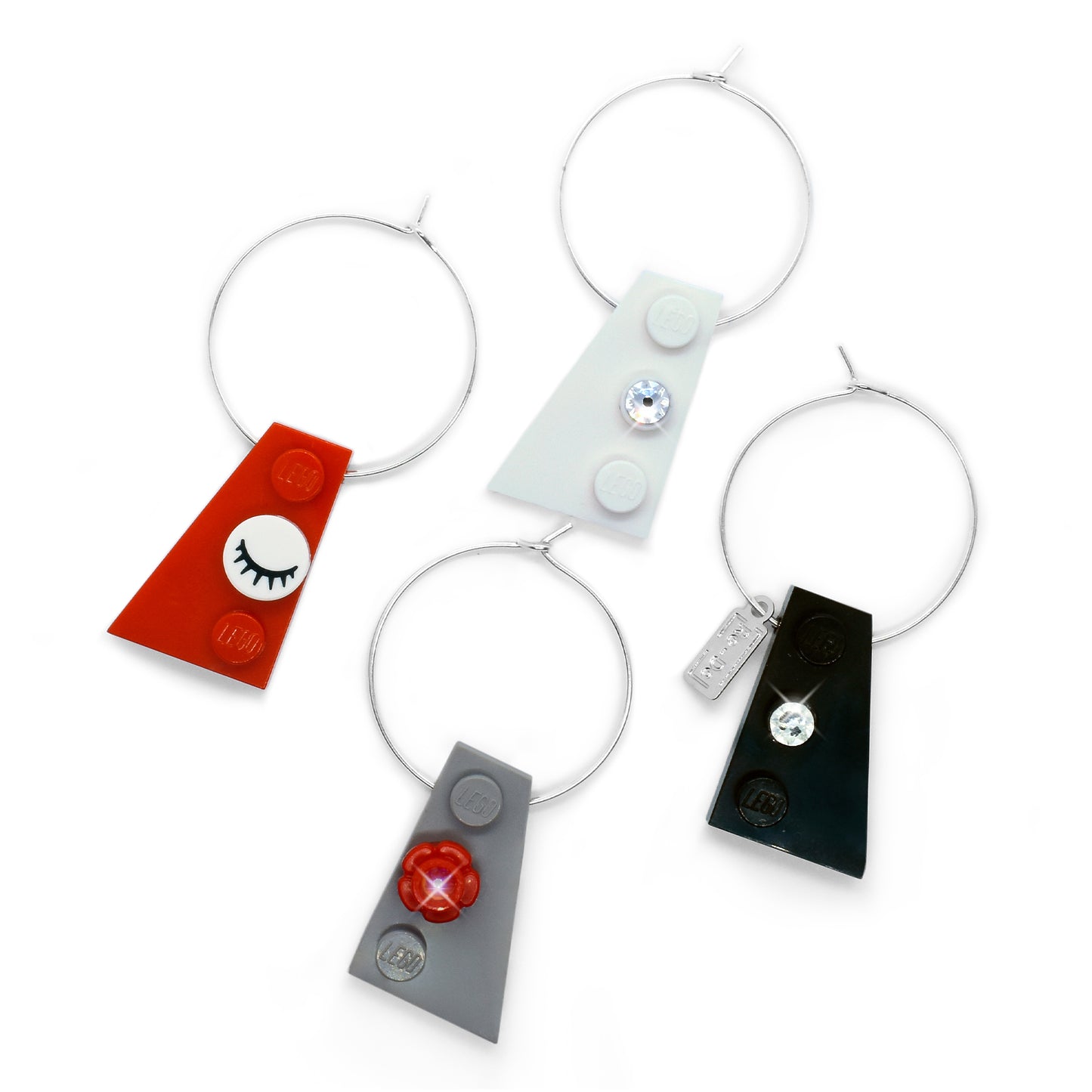 Glass Markers Brick Charms Set of 4