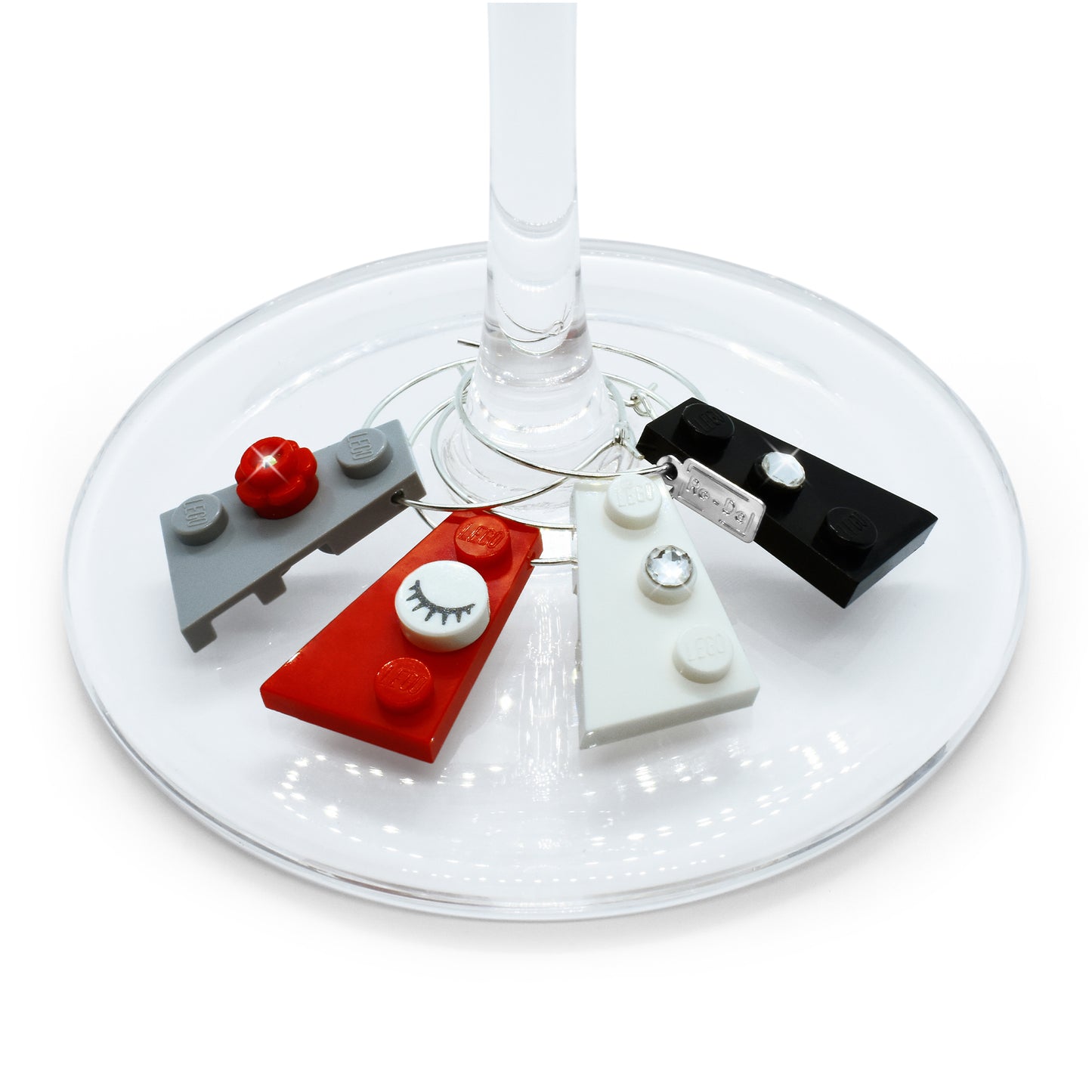 Glass Markers Brick Charms Set of 4