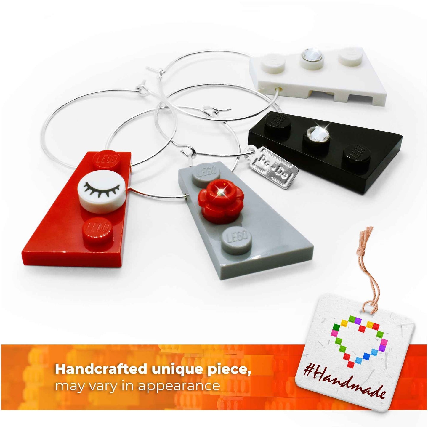 Glass Markers Brick Charms Set of 4
