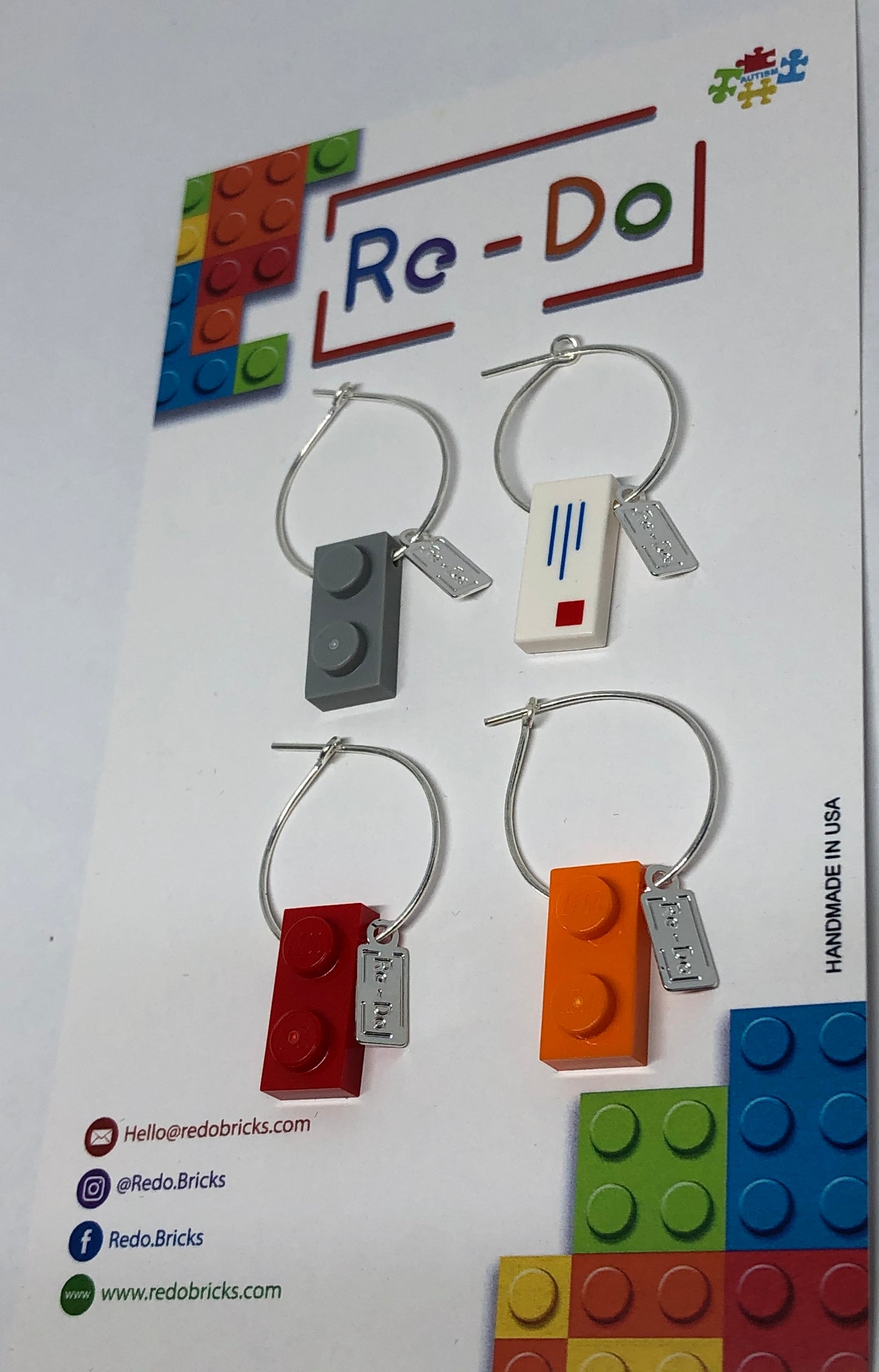 Decor Wine Glass Markers with Bricks