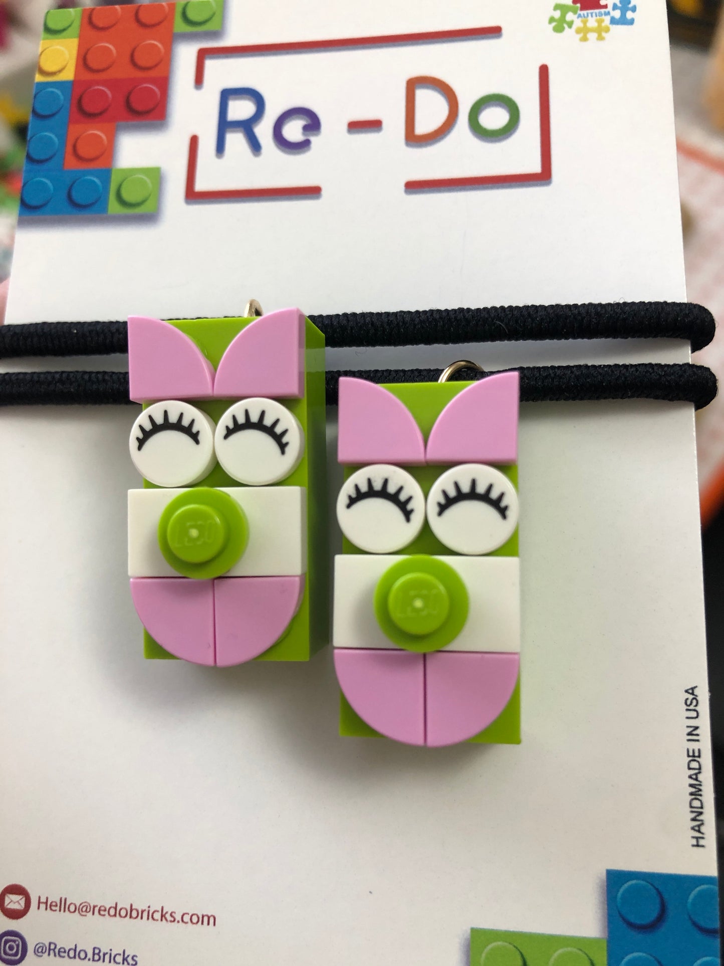 Hair Elastics Cute Faces Pinky