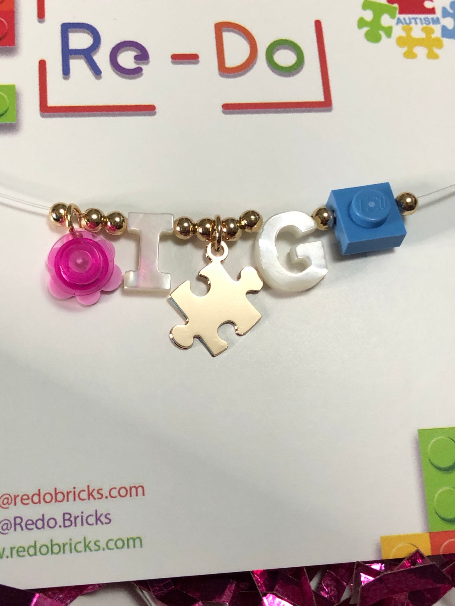 Autismo Amor HAY Esperanza Necklace 16'