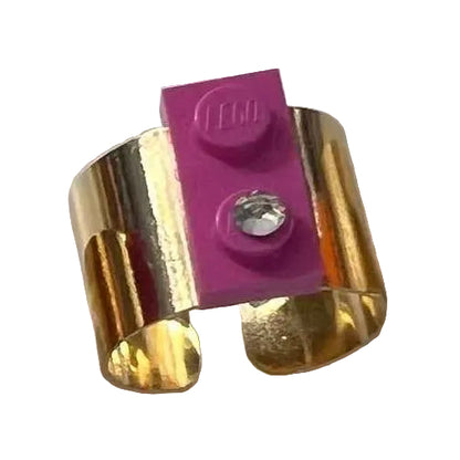Fabulous Shiny Brick Gold Plated Ring, Sizeble