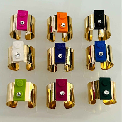 Fabulous Shiny Brick Gold Plated Ring, Sizeble