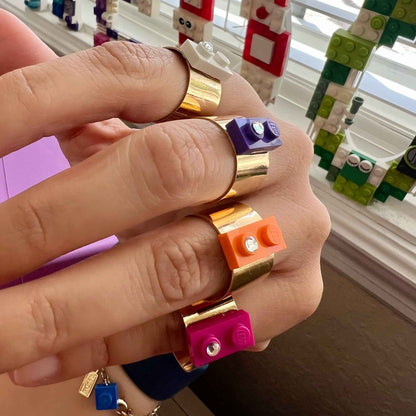 Fabulous Shiny Brick Gold Plated Ring, Sizeble
