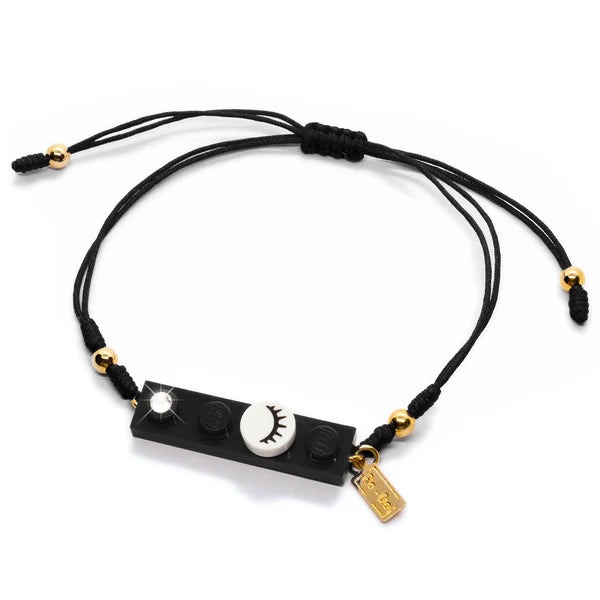 String Eyelashes Dot Red Brick Bracelet