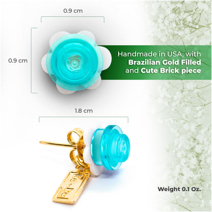 Little Flower Brick Stud Earrings