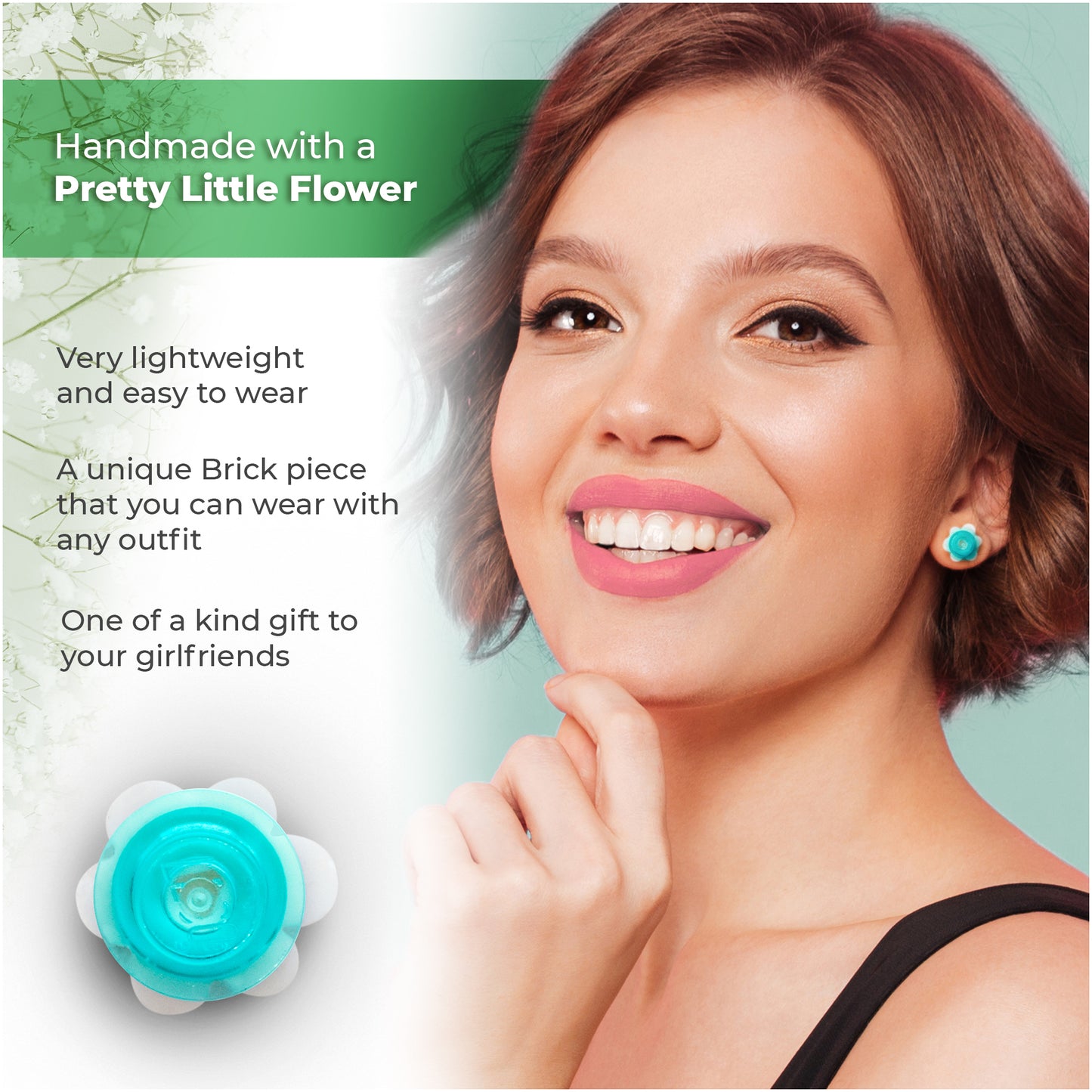 Little Flower Brick Stud Earrings