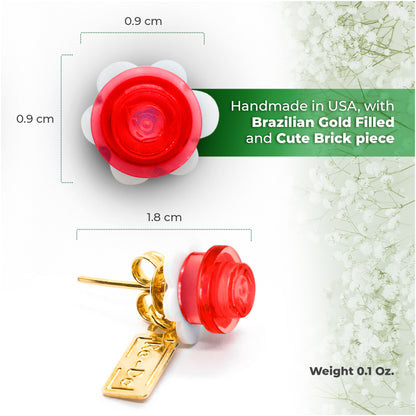 Little Flower Brick Stud Earrings