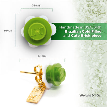 Little Flower Brick Stud Earrings