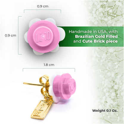 Little Flower Brick Stud Earrings
