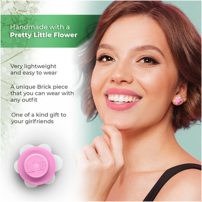 Little Flower Brick Stud Earrings