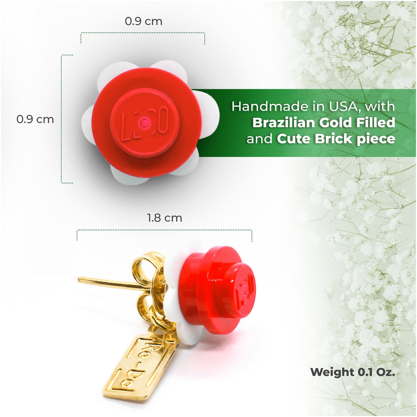 Little Flower Brick Stud Earrings