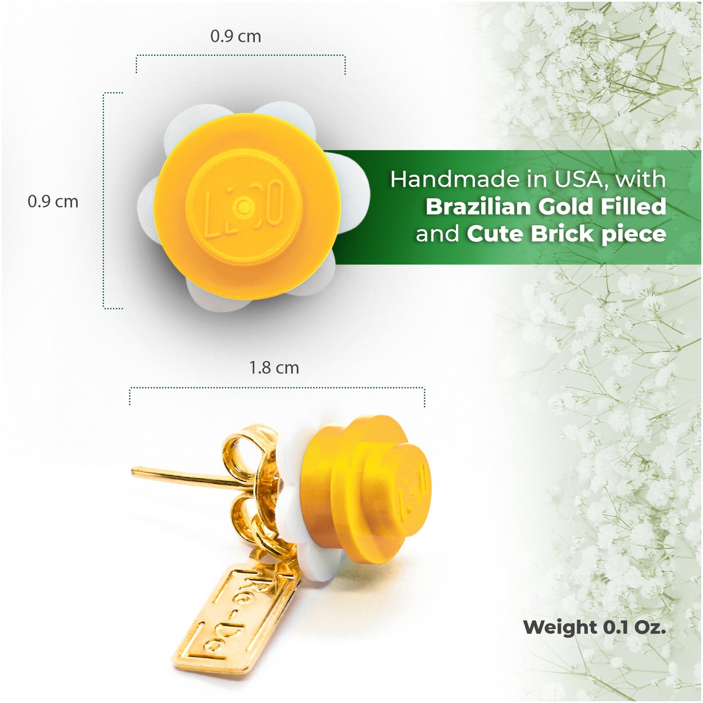 Little Flower Brick Stud Earrings