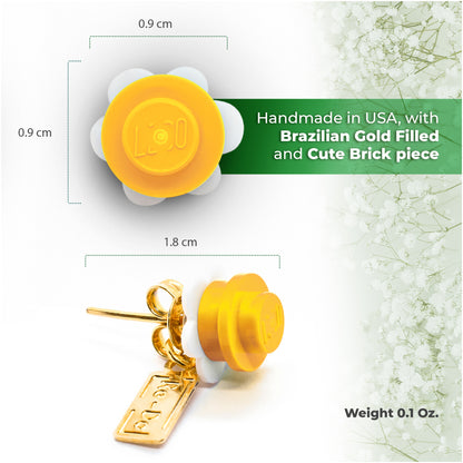 Little Flower Brick Stud Earrings
