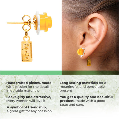 Little Flower Brick Stud Earrings