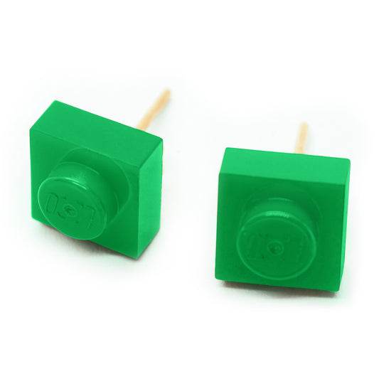 Square Green Brick stud earrings
