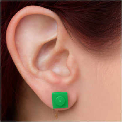 Square Green Brick stud earrings