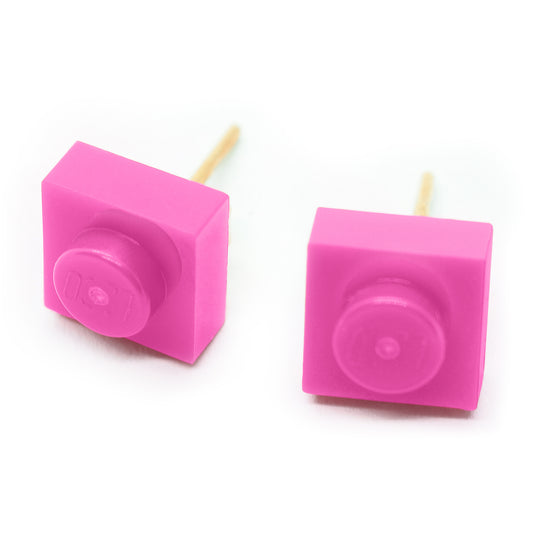 Square Pink Brick stud earrings
