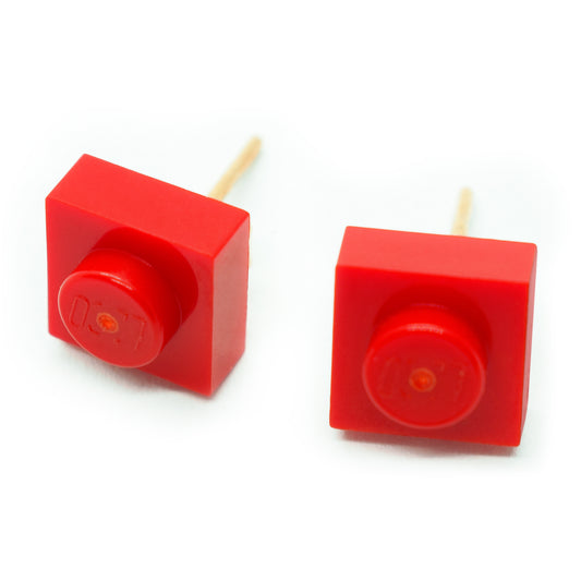 Square Red Brick stud earrings