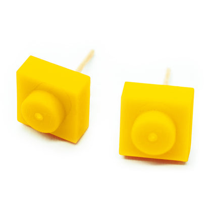 Square Yellow Brick stud earrings