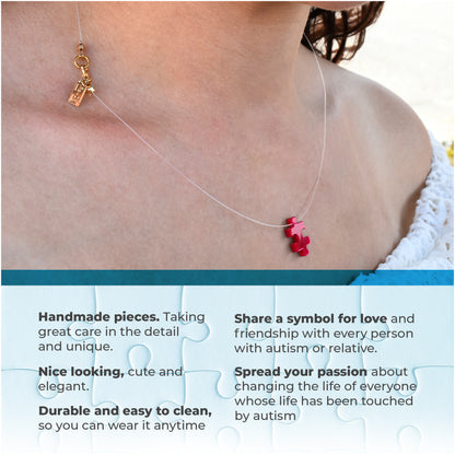 Autism Awareness Puzzle  Acrylic Choker necklace