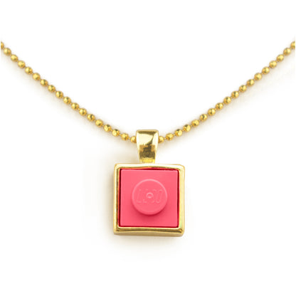 Golden Hug Square Brick Necklace