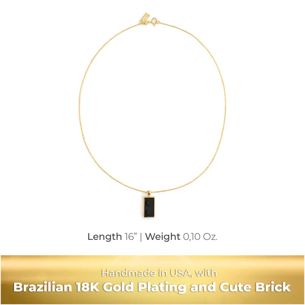 Twin Brick Charm with Gold Plated Chain