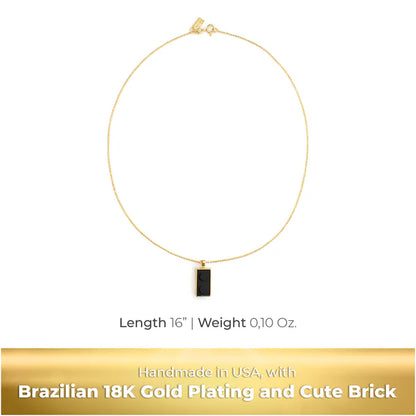 Twin Brick Charm with Gold Plated Chain