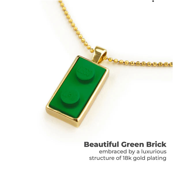 Twin Brick Charm with Gold Plated Chain