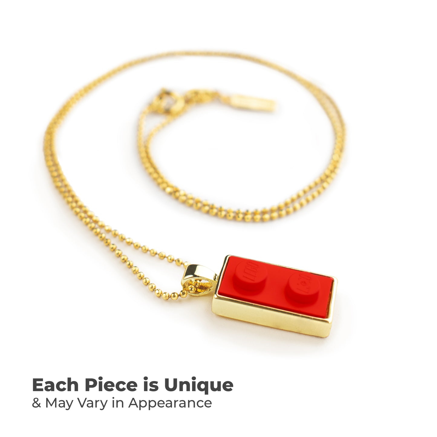 Twin Red Brick Charm with Gold Plated Chain
