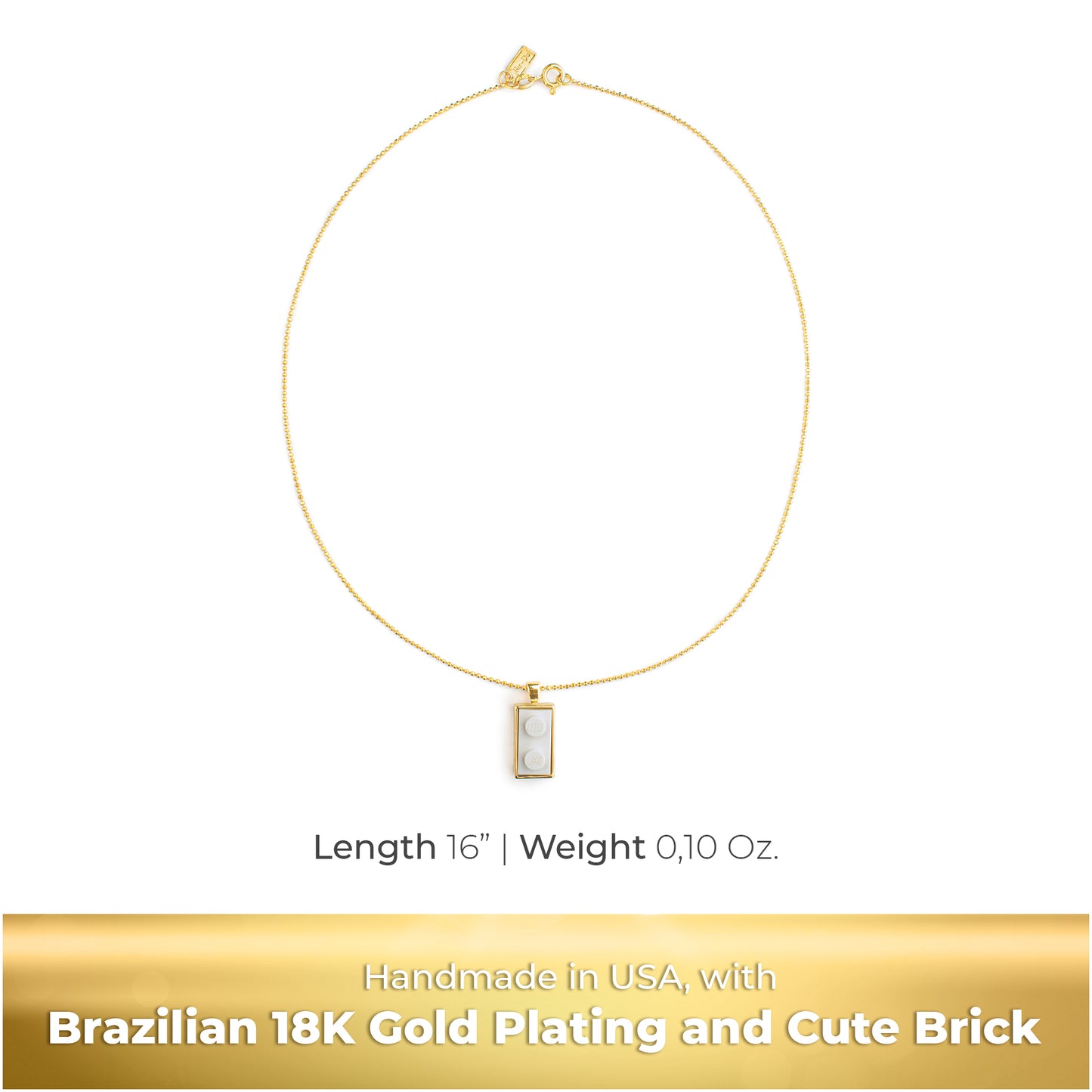 Golden Hug Twin Brick Necklace